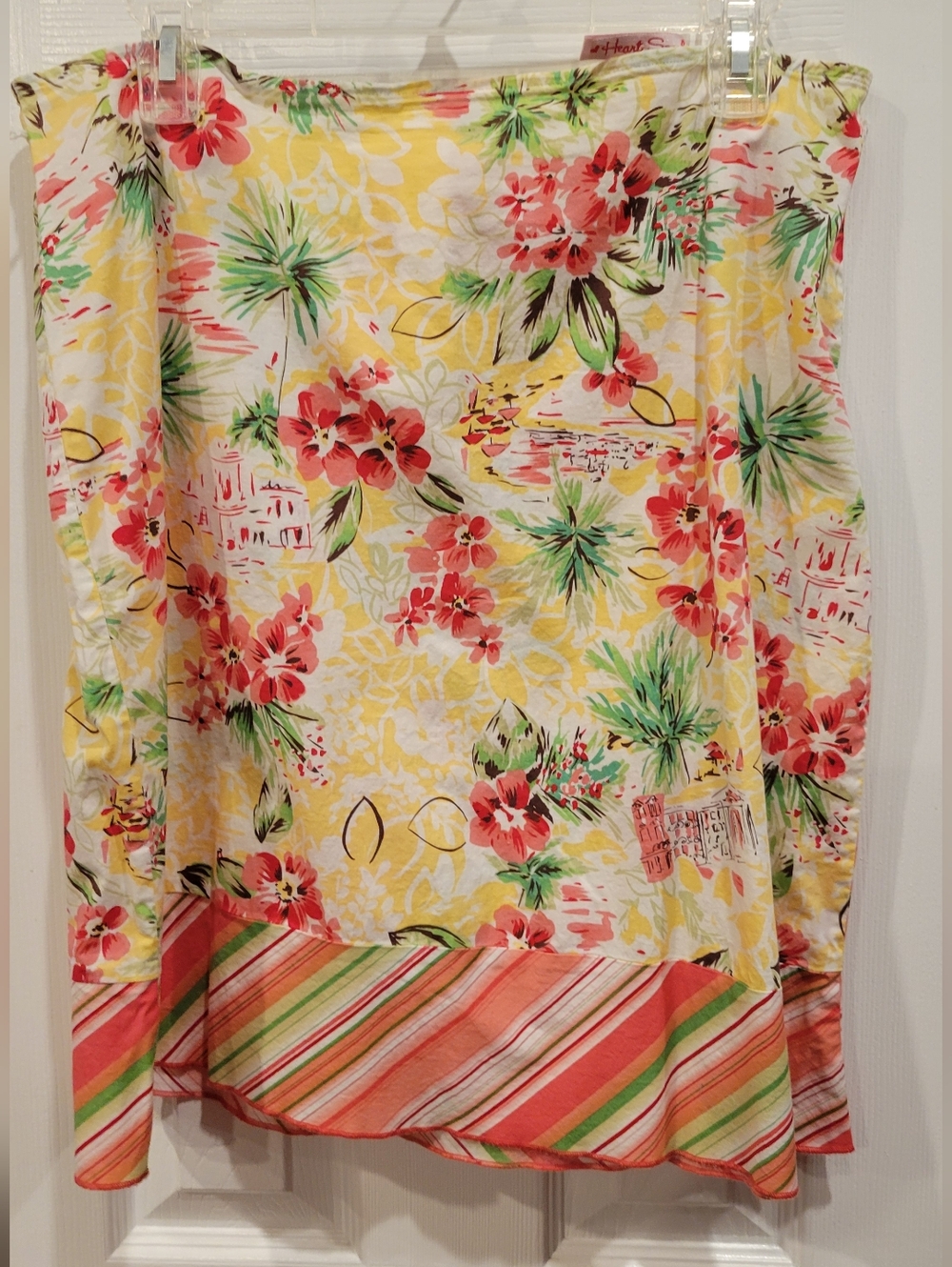 Heart Soul Yellow Floral Tube Top with Pink Label